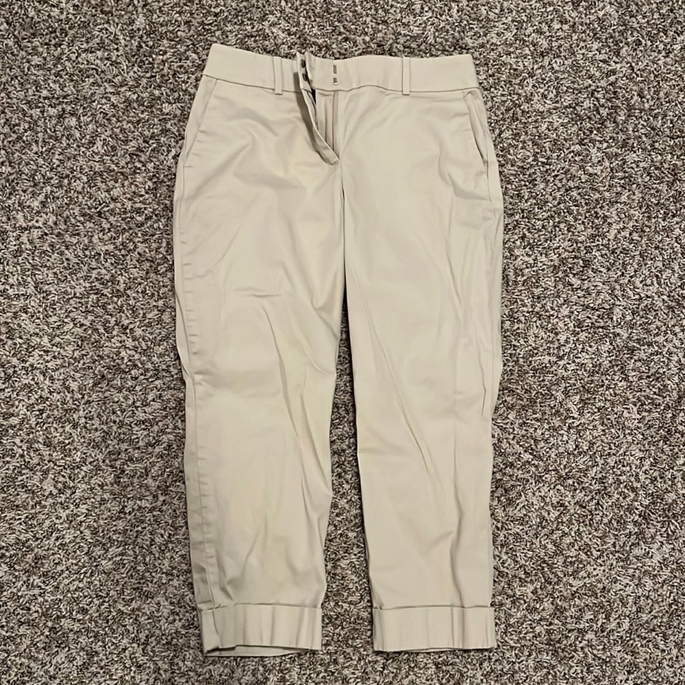 Khaki crop pants
